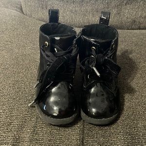 Toddler girl black combat boots